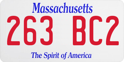 MA license plate 263BC2