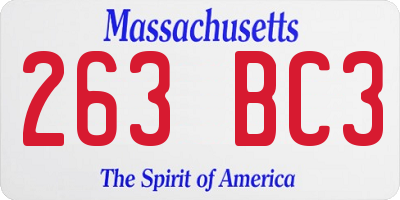 MA license plate 263BC3