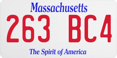 MA license plate 263BC4