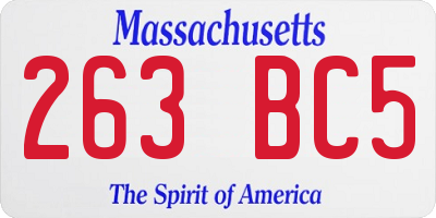 MA license plate 263BC5