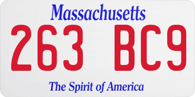 MA license plate 263BC9