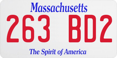 MA license plate 263BD2