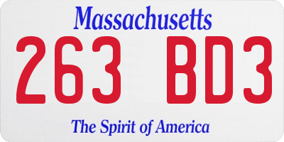 MA license plate 263BD3
