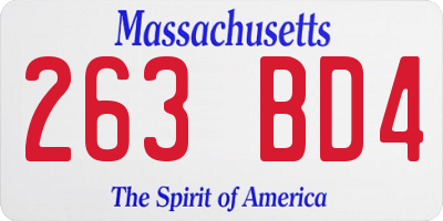 MA license plate 263BD4