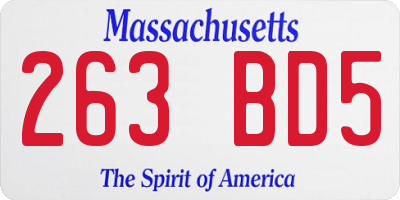 MA license plate 263BD5