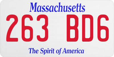 MA license plate 263BD6