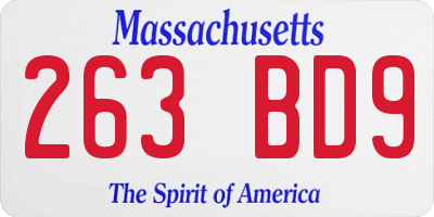 MA license plate 263BD9
