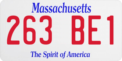MA license plate 263BE1
