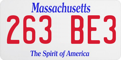 MA license plate 263BE3