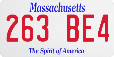 MA license plate 263BE4