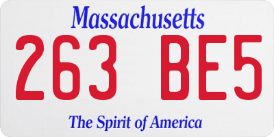 MA license plate 263BE5