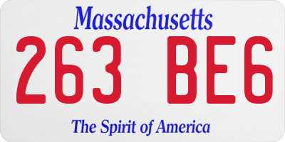 MA license plate 263BE6