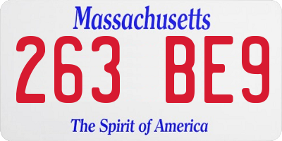 MA license plate 263BE9