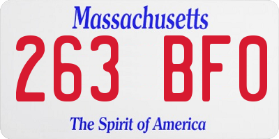 MA license plate 263BF0