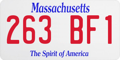 MA license plate 263BF1