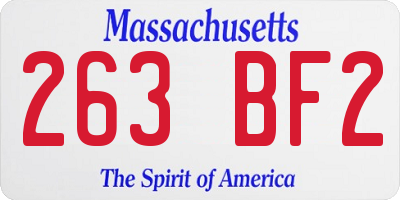 MA license plate 263BF2