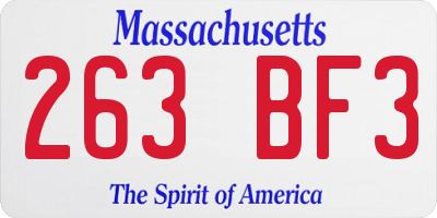 MA license plate 263BF3