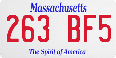 MA license plate 263BF5