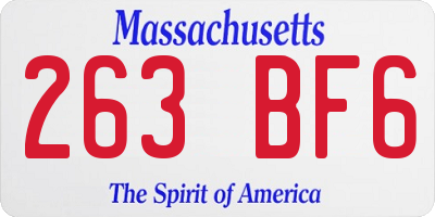 MA license plate 263BF6
