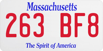 MA license plate 263BF8