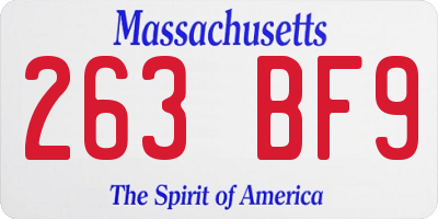 MA license plate 263BF9