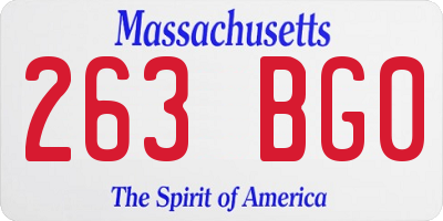 MA license plate 263BG0