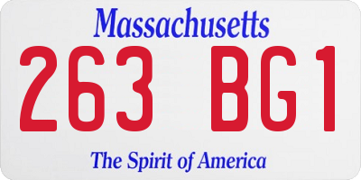 MA license plate 263BG1