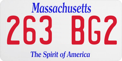 MA license plate 263BG2