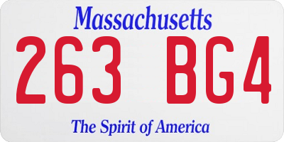 MA license plate 263BG4