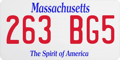MA license plate 263BG5