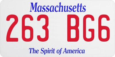 MA license plate 263BG6