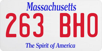 MA license plate 263BH0