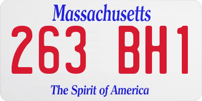 MA license plate 263BH1