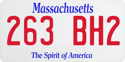 MA license plate 263BH2