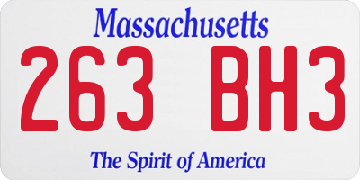 MA license plate 263BH3