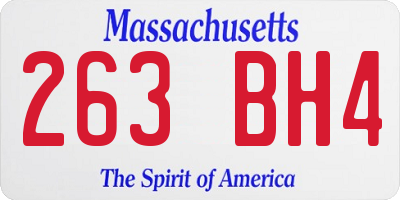 MA license plate 263BH4