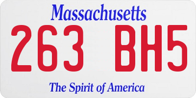 MA license plate 263BH5