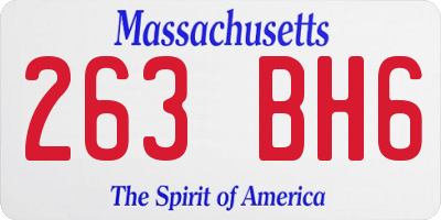 MA license plate 263BH6