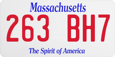 MA license plate 263BH7