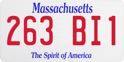 MA license plate 263BI1