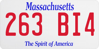MA license plate 263BI4