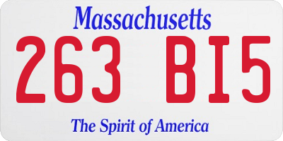 MA license plate 263BI5