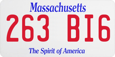 MA license plate 263BI6