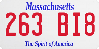MA license plate 263BI8