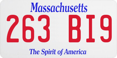 MA license plate 263BI9