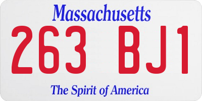 MA license plate 263BJ1