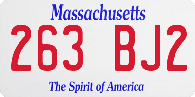 MA license plate 263BJ2