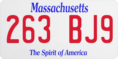 MA license plate 263BJ9