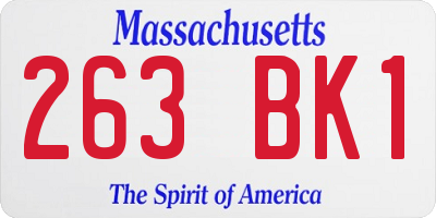 MA license plate 263BK1