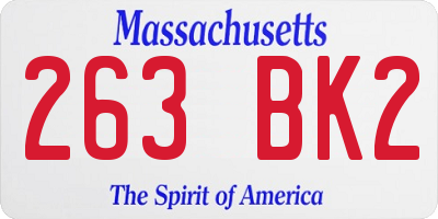 MA license plate 263BK2